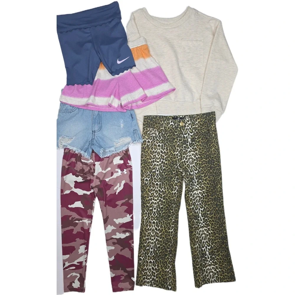 Girls Sz 4T/5 Mixed Lot 6pc Nike Under Armour 7 For All Mankind Jessica Simpson
